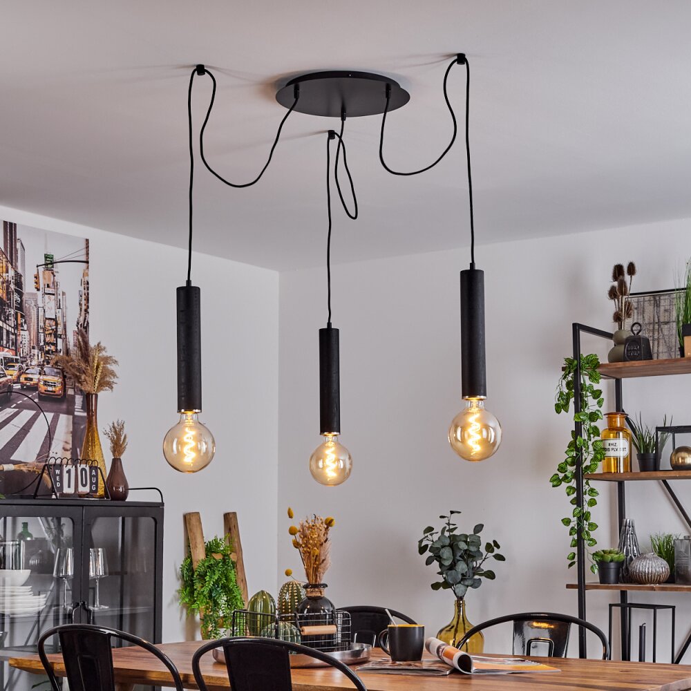 Wheelwright Lampadario a sospensione Nichel opaco, Nero, 3-Luci main product photo