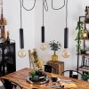 Wheelwright Lampadario a sospensione Nichel opaco, Nero, 3-Luci