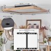 Longvic Plafoniera LED Marrone, Aspetto del legno, Nero, 1-Luce