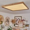 Longvic Plafoniera LED Marrone, Aspetto del legno, Nero, 1-Luce