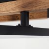 Ayajasco Plafoniera LED Marrone, Aspetto del legno, Nero, 1-Luce