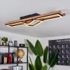 Ayajasco Plafoniera LED Marrone, Aspetto del legno, Nero, 1-Luce