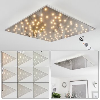 Madrier Plafoniera LED Nichel opaco, Bianco, 1-Luce, Telecomando