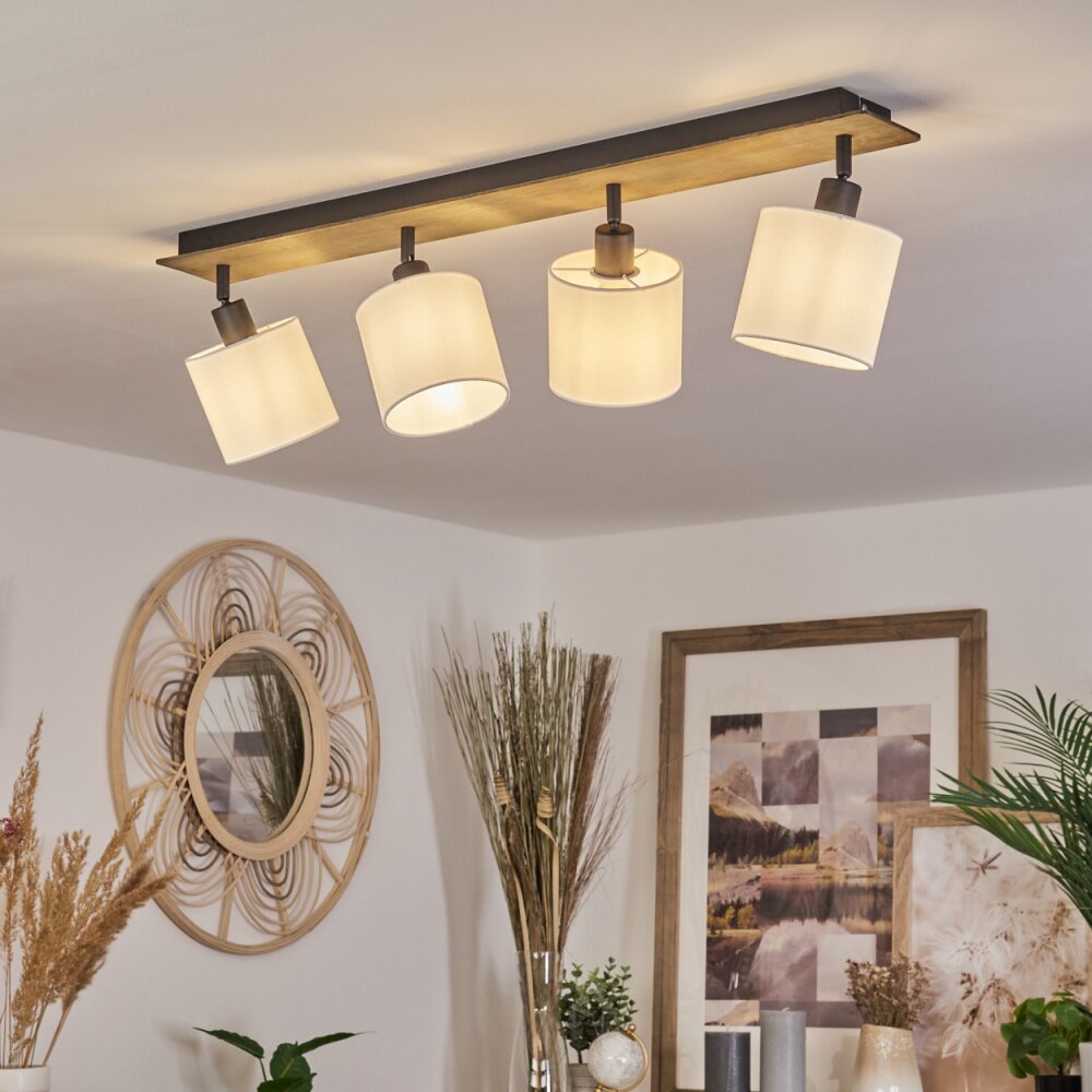 Alsen Plafoniera Legno scuro, Nero, 4-Luci