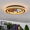 Xamontarupt Plafoniera LED Marrone, Aspetto del legno, Nero, 1-Luce, Telecomando