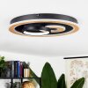 Xamontarupt Plafoniera LED Marrone, Aspetto del legno, Nero, 1-Luce, Telecomando