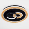 Xamontarupt Plafoniera LED Marrone, Aspetto del legno, Nero, 1-Luce, Telecomando