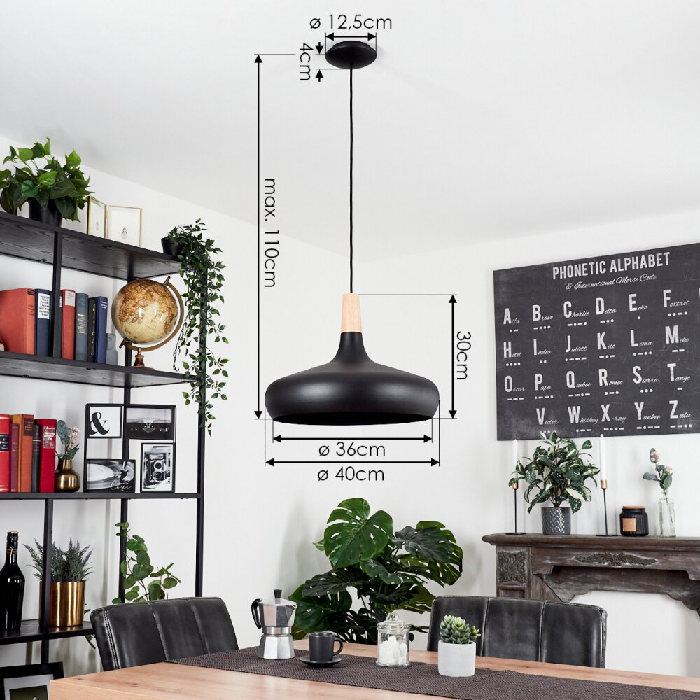 Mansle Lampadario a sospensione Écru, Nero, 1-Luce