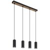 Globo ROBBY Lampadario a sospensione Aspetto del legno, Nero, 4-Luci