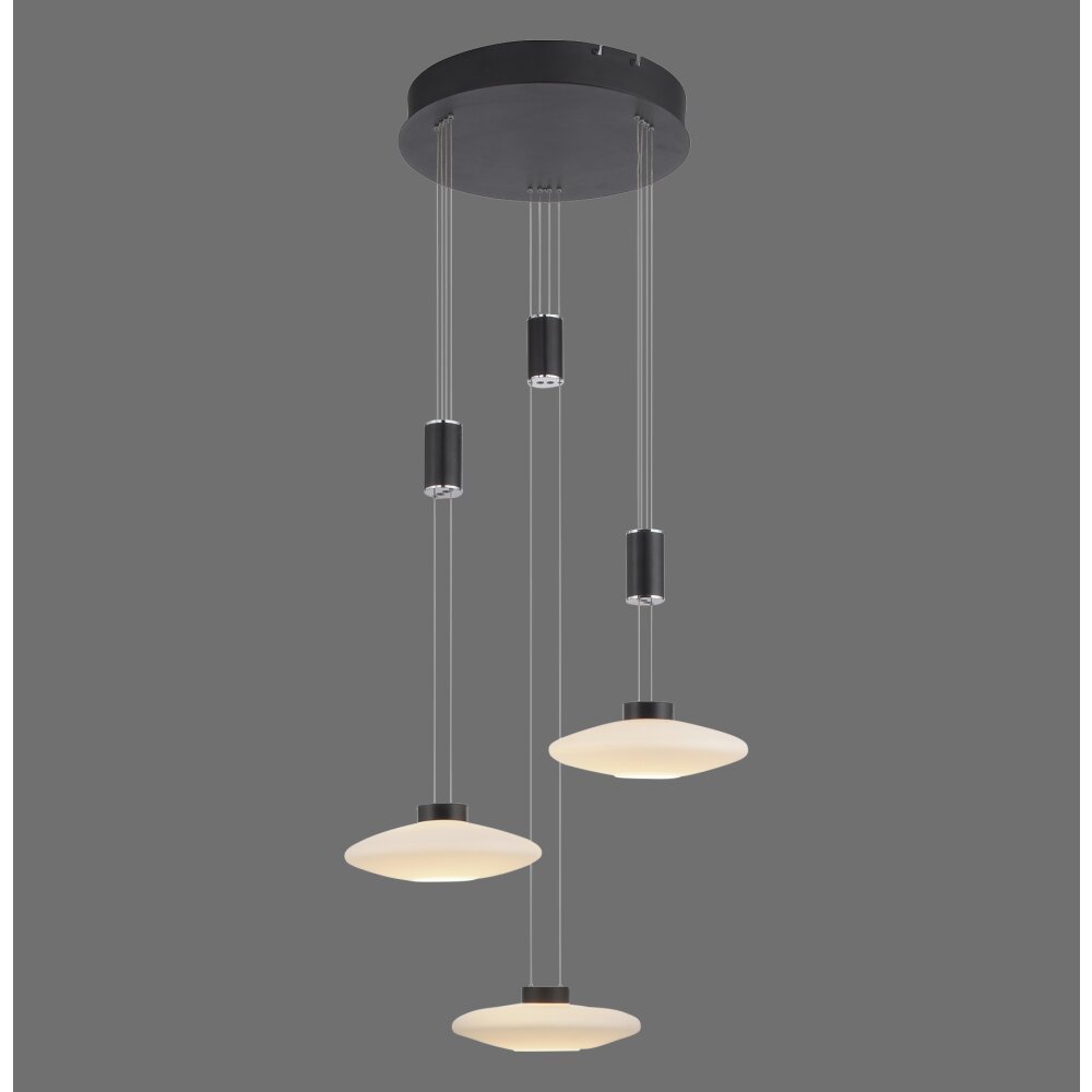 Paul Neuhaus LAUTADA Lampada a Sospensione LED Nero, 3-Luci
