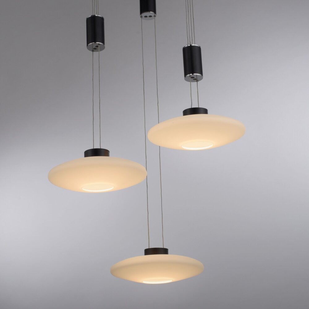 Paul Neuhaus LAUTADA Lampada a Sospensione LED Nero, 3-Luci