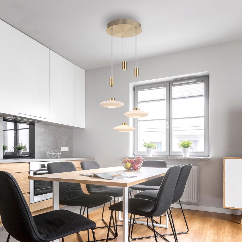 Paul Neuhaus LAUTADA Lampada a Sospensione LED Ottone, 3-Luci main product photo