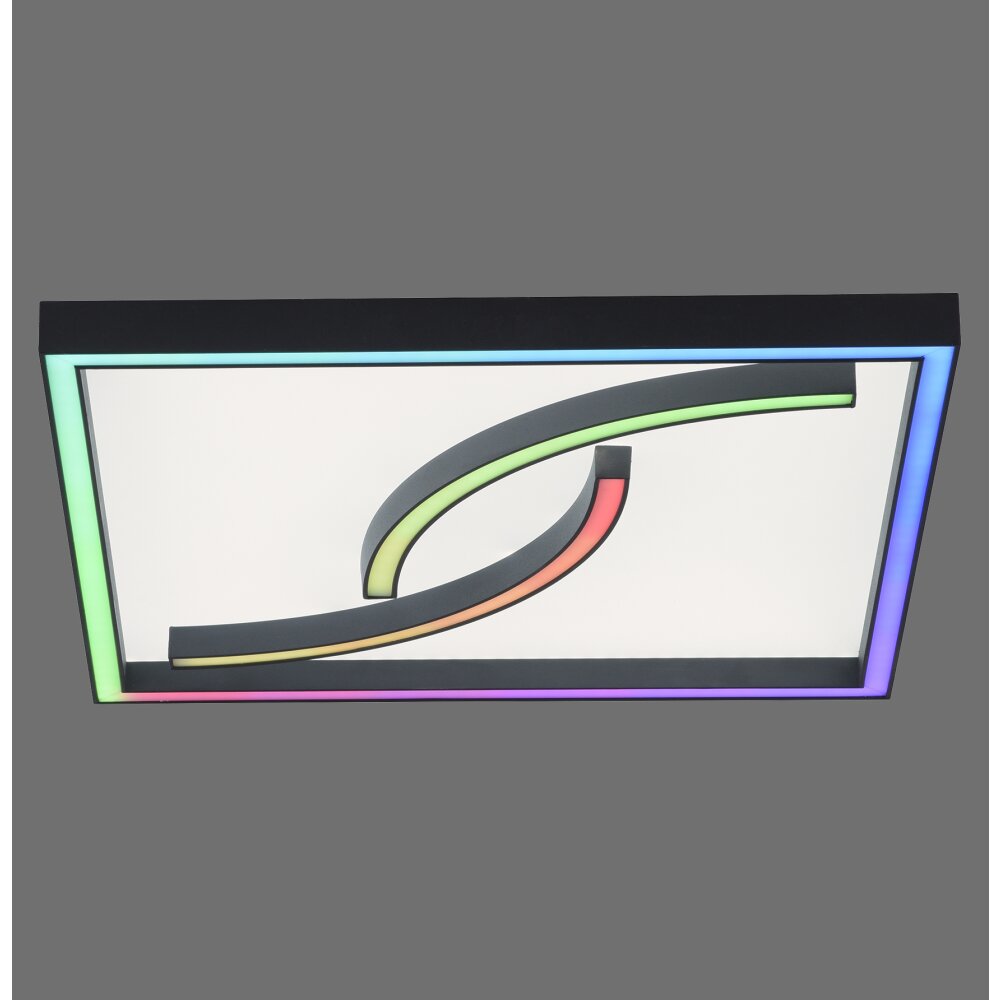 Paul Neuhaus SERPENT Plafoniera LED Nero, 1-Luce, Telecomando, Cambia colore