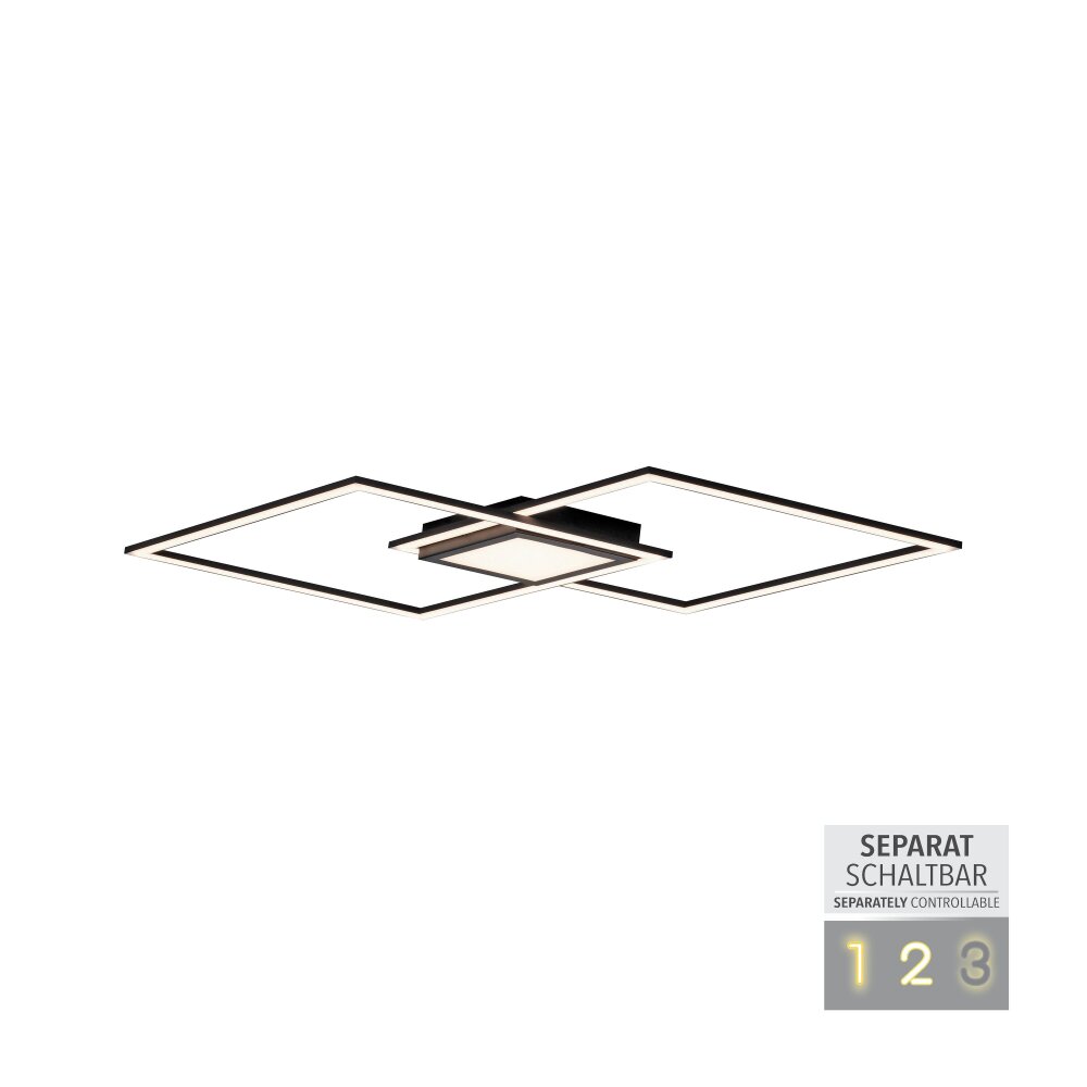 Leuchten-Direkt ASMIN Plafoniera LED Nero, 1-Luce