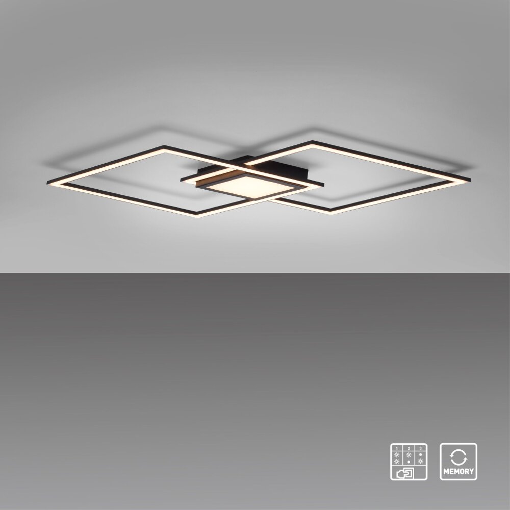 Leuchten-Direkt ASMIN Plafoniera LED Nero, 1-Luce