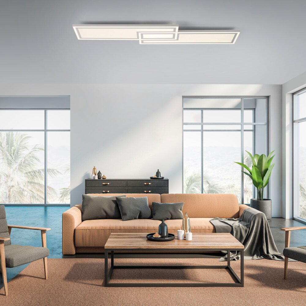 Leuchten-Direkt EDGING Plafoniera LED Bianco, 1-Luce, Telecomando main product photo
