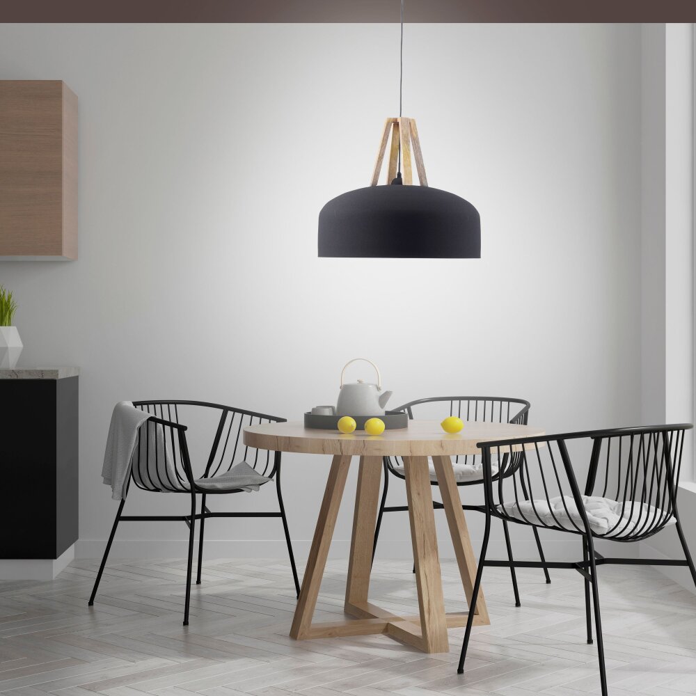 Leuchten-Direkt HAREA Lampadario a sospensione Écru, Nero, 1-Luce main product photo