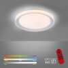 Leuchten-Direkt LOLAsmart-LENI Plafoniera LED Argento, 1-Luce, Telecomando, Cambia colore