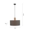 Leuchten-Direkt LINEN Lampadario a sospensione Écru, Nero, 1-Luce