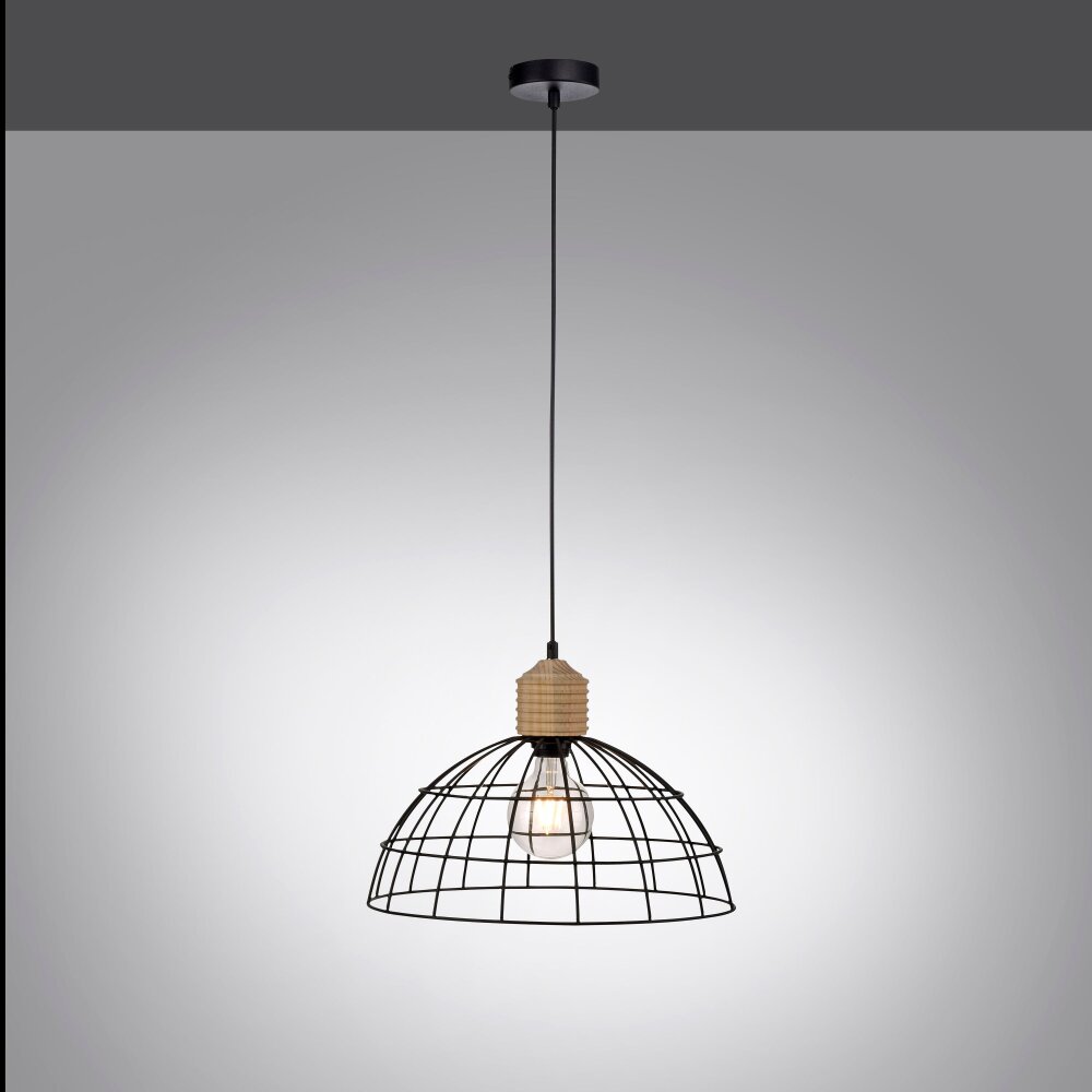 Leuchten-Direkt TARO Lampadario a sospensione Écru, Nero, 1-Luce main product photo