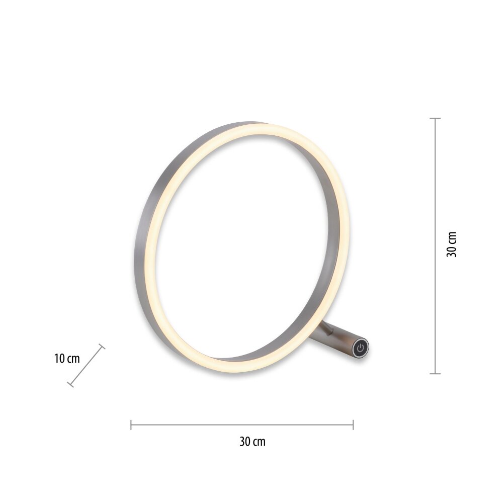 Leuchten-Direkt RITUS Lampada da tavolo LED Alluminio, 1-Luce