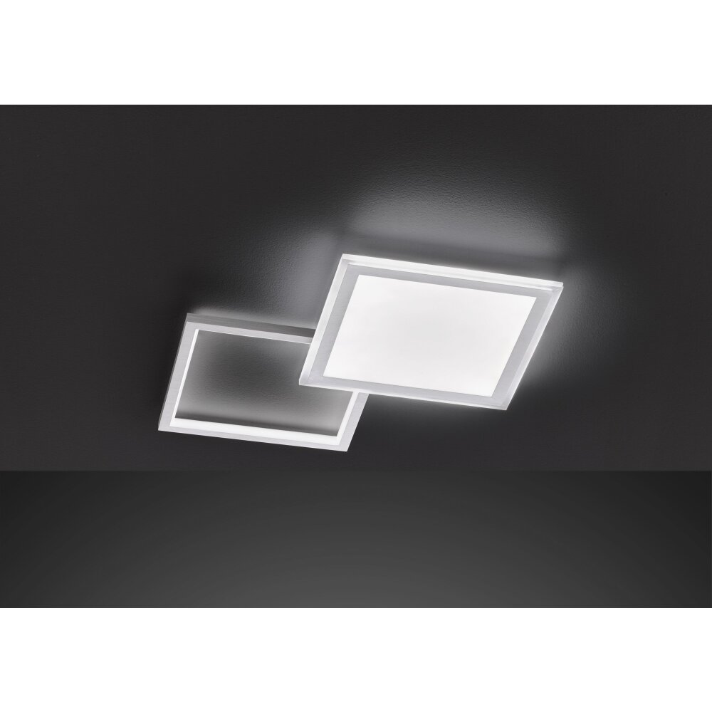 Wofi ZENIT Plafoniera LED Alluminio satinato, 2-Luci, Telecomando main product photo