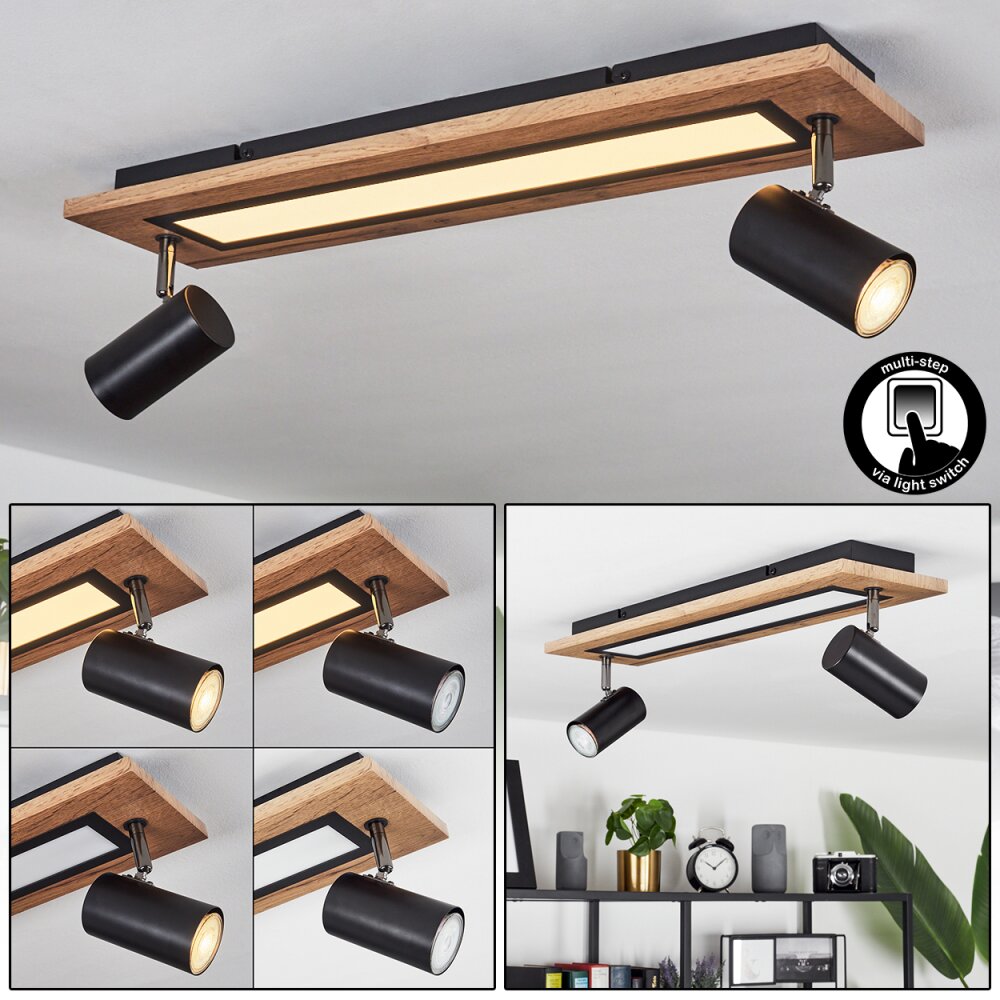 Sequeira Plafoniera LED Aspetto del legno, Nero, Bianco, 3-Luci main product photo