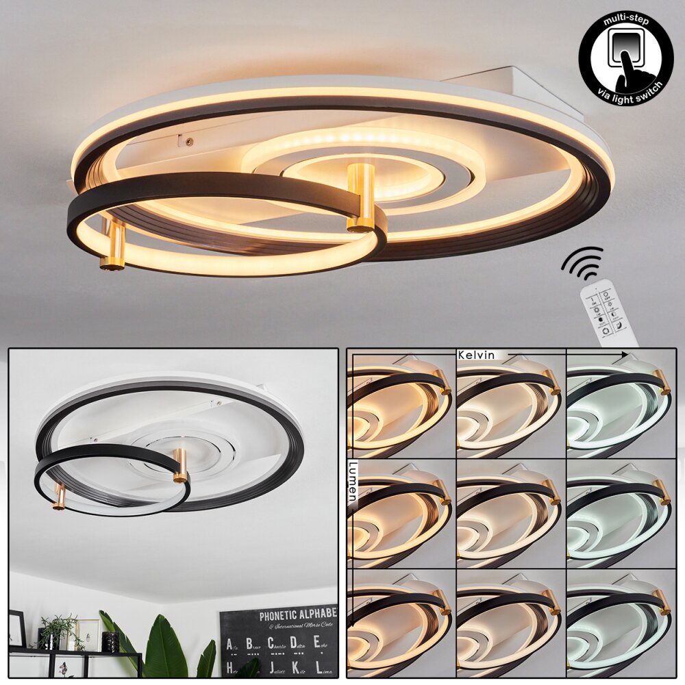 Agordela Plafoniera LED Oro, Bianco, 1-Luce main product photo