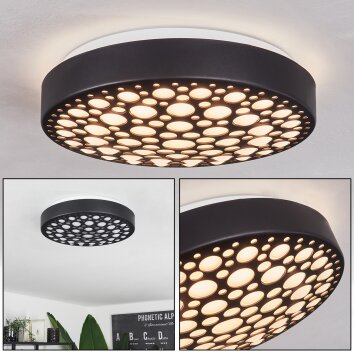 Agodim Plafoniera LED Nero, 1-Luce