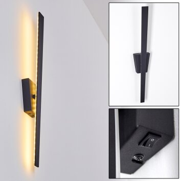 Meels Applique LED Nero, 1-Luce