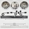 Koyoto  Lampadario a sospensione Sfera 25 cm Cromo, Chiaro, 3-Luci