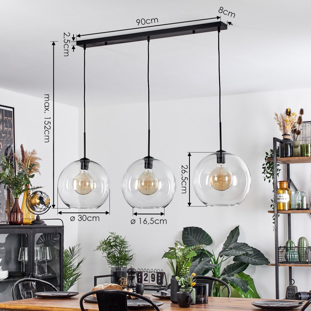 Koyoto  Lampadario a sospensione Sfera 30 cm Chiaro, 3-Luci
