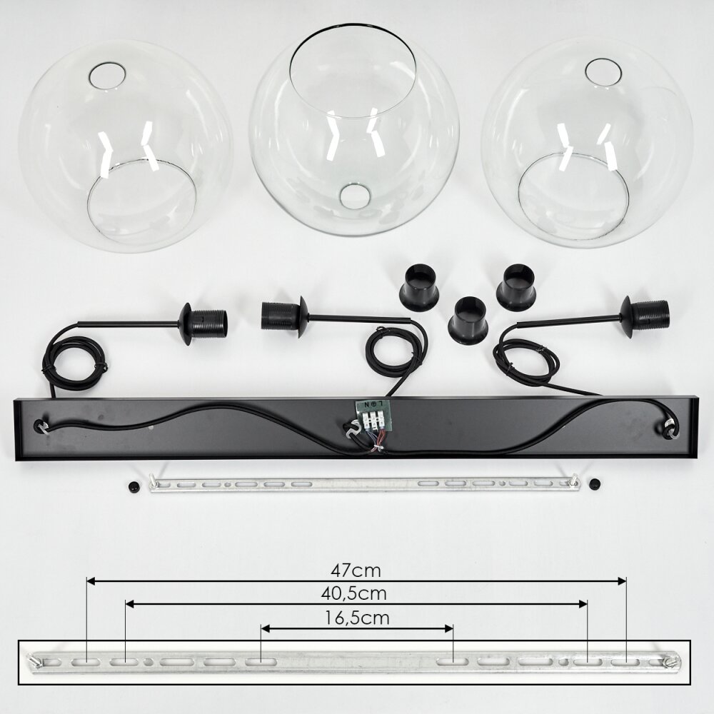 Koyoto  Lampadario a sospensione Sfera 30 cm Chiaro, 3-Luci