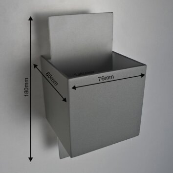 Lucide Cubo Applique Acciaio inox, 1-Luce