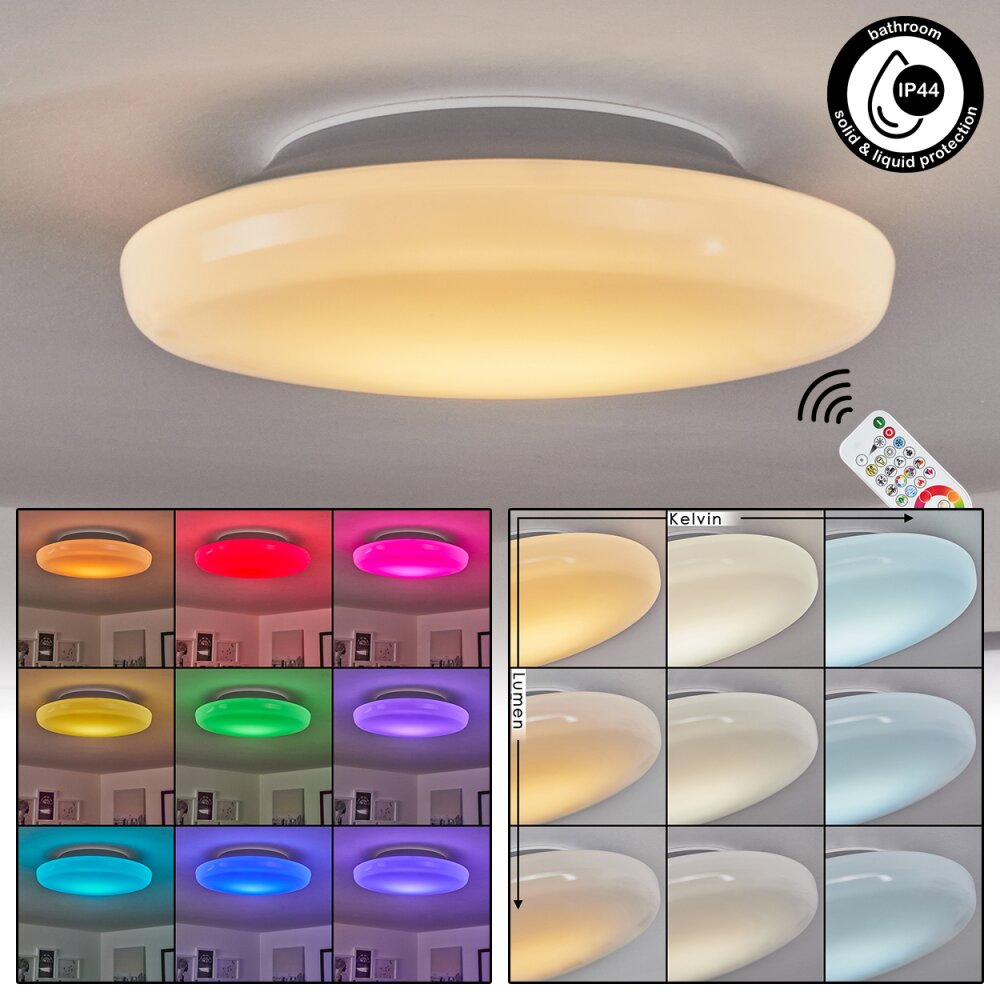 Ral Plafoniera LED Argento, Bianco, 1-Luce, Telecomando, Cambia colore main product photo