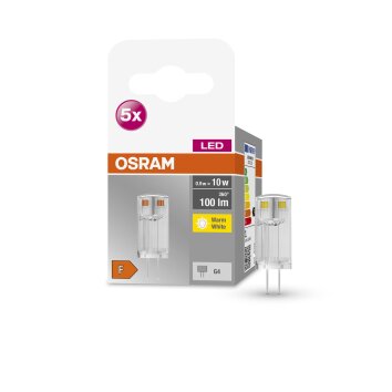 OSRAM LED BASE PIN set di 5 LED G4 0,9 watt 2700 Kelvin 100 lumen