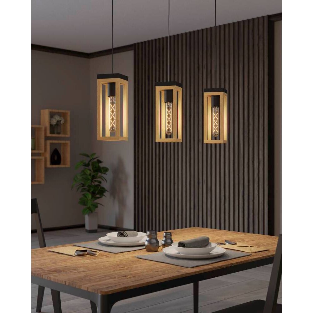 Eglo NAFFERTON Lampada a Sospensione Écru, Nero, 3-Luci main product photo