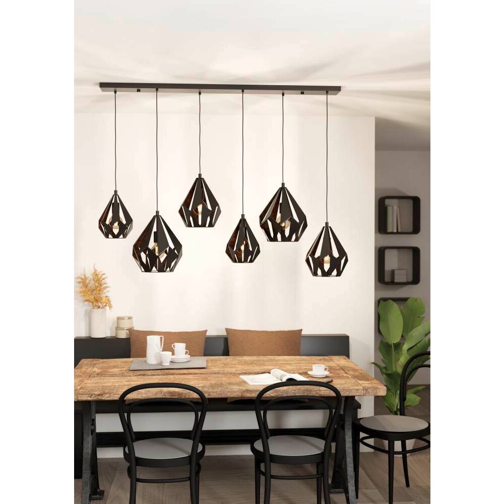 Eglo CARLTON Lampada a Sospensione Ramato, Nero, 6-Luci main product photo