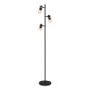 Eglo LURONE Lampada da terra Ottone, Nero, 3-Luci