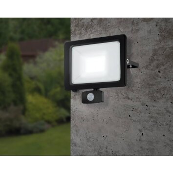 Eglo FAEDO Applique da esterno LED Nero, 1-Luce, Sensori di movimento