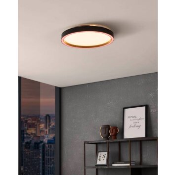 Eglo MONTEMORELOS-Z Plafoniera LED Nero, 1-Luce, Cambia colore