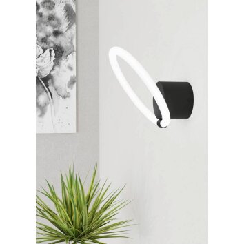 Eglo CARANACOA Applique LED Nero, 1-Luce