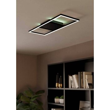 Eglo CALAGRANO-Z Plafoniera LED Nero, 1-Luce, Cambia colore