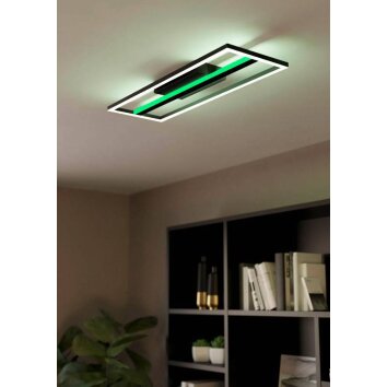 Eglo CALAGRANO-Z Plafoniera LED Nero, 1-Luce, Cambia colore