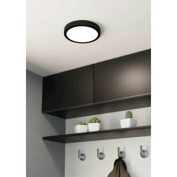 Eglo FUEVA Plafoniera LED Nero, 1-Luce