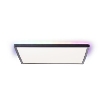 Brilliant Saltery Plafoniera LED Nero, Bianco, 1-Luce, Telecomando, Cambia colore