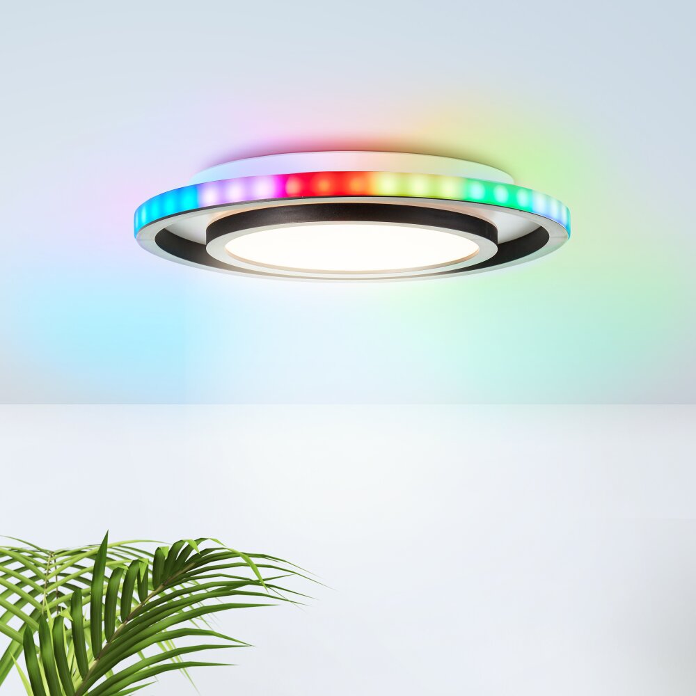 Brilliant Blaine Plafoniera LED Bianco, 1-Luce, Telecomando, Cambia colore main product photo