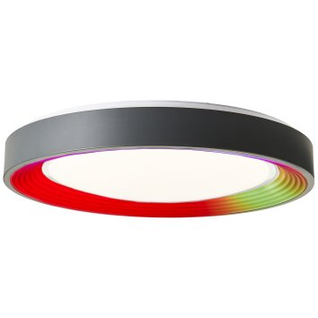 Brilliant Florella Plafoniera LED Nero, Bianco, 1-Luce, Telecomando, Cambia colore