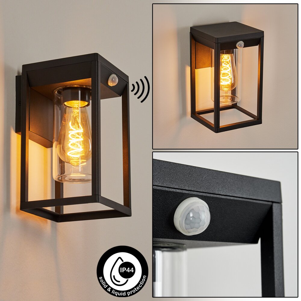 Palanga Applique da esterno Nero, 1-Luce, Sensori di movimento main product photo