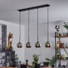 Koyoto  Lampadario a sospensione Vetro 15 cm Cromo, Grigio fumo, 4-Luci